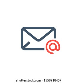 Mail vector icon. E-mail icon, Envelope illustration, message. At sign. Email address