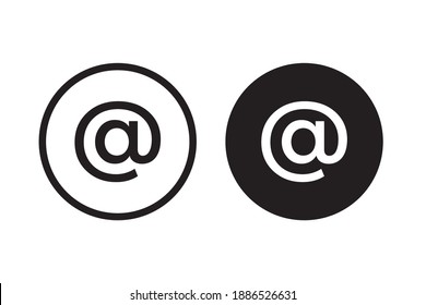 Mail Vector Icon. E-mail Icon. Envelope Illustration. Message, Social Email Circular Button Isolated On White. Symbol, Logo, Sign Vector Illustration. Editable Stroke And Flat Design Style For Web