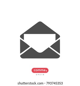 Mail vector icon, envelope symbol, inbox sign, message bubble illustration