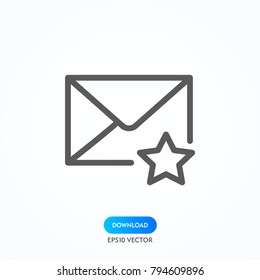 Mail vector icon. Envelope symbol. Message sign. Letter illustration