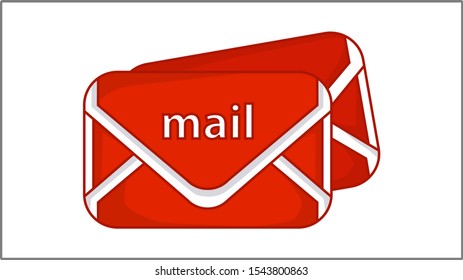Mail vector icon. Flat icon. E-mail Illustration. Drawing.
