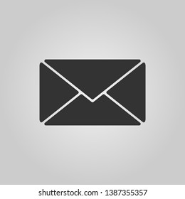Mail vector icon. Inbox sign. Black icon isolated on black background. Vector illustration.