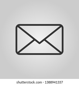 Mail vector icon. Inbox sign. Black icon isolated on black background. Vector illustration.