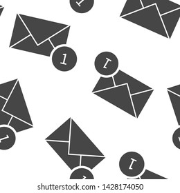 Mail vector icon on flat design. E-mail vector illustration seamless pattern on a white background.