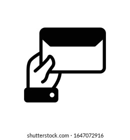 Icono de vector de correo en fondo blanco.