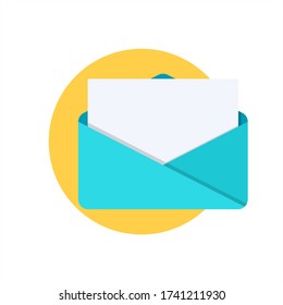 Fondo de redondeo del icono del vector de correo