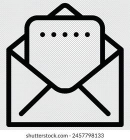 Mail vector icon set. Email, post, letter, envelope, newsletter collecton isolated on white. Line outline thin flat design, adapted e-mail icon set for web, web site, mobile app.