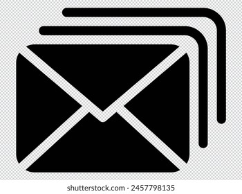 Mail vector icon set. Email, post, letter, envelope, newsletter collecton isolated on white. Line outline thin flat design, adapted e-mail icon set for web, web site, mobile app.