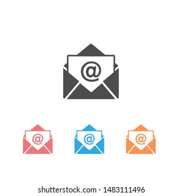 Mail vector icon set on white