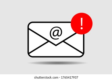 mail vector icon with shadow on background