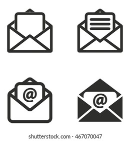 Mail vector icons set. Illustration isolated on white background for graphic and web design.