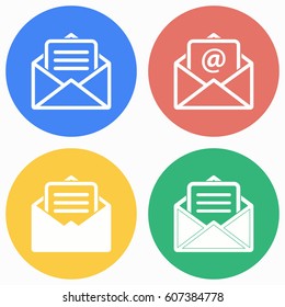 Mail vector icons set. Illustration isolated for graphic and web design.