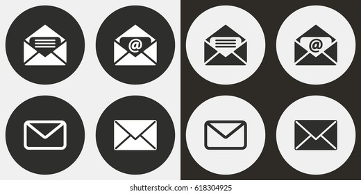 Mail vector icons set. Illustration isolated for graphic and web design.