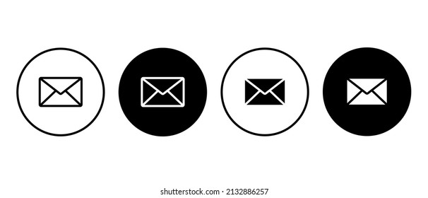 Mail-Vektorsymbol eingestellt. Buchstabensymbol in einem Kreis