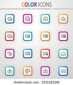 Mail vector icons for user interface design