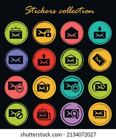 Mail vector icons for user interface design