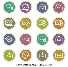 Mail vector icons for user interface design