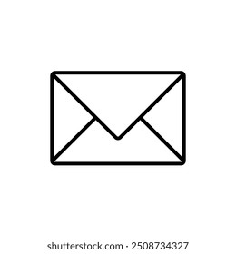 Icono de Vector de correo, ilustración lineal negra plana simple para Web y App sobre fondo blanco.. eps
