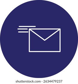 Mail Vector Line Circle Icon Design