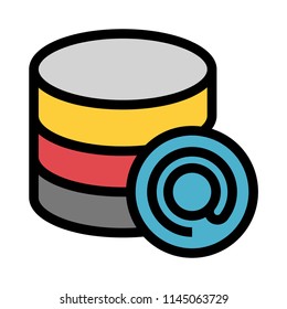 mail vector line colour icon