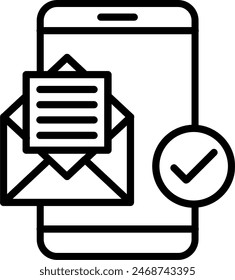 Mail Vector Line Icon Design