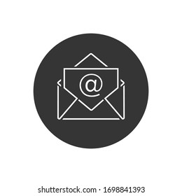 Mail vector line icon on white