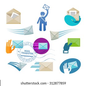 mail vector logo design template. email or envelope icon