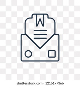 Mail vector outline icon isolated on transparent background, high quality linear Mail transparency concept can be used web and mobile