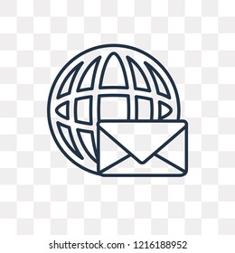 Mail vector outline icon isolated on transparent background, high quality linear Mail transparency concept can be used web and mobile