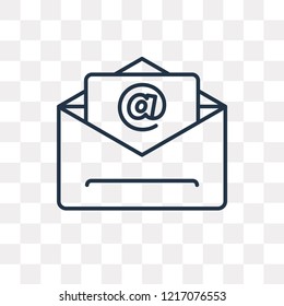 Mail vector outline icon isolated on transparent background, high quality linear Mail transparency concept can be used web and mobile