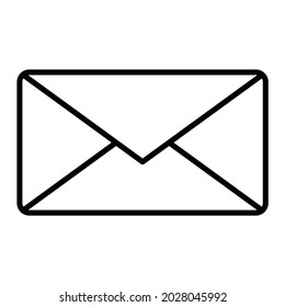 Mail Vector Outline Icon Isolated On White Background
