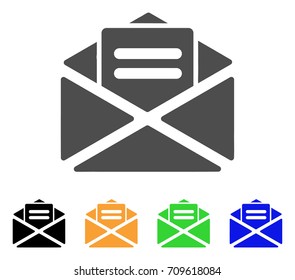 Mail vector pictogram. Style is a flat graphic symbol in grey, black, yellow, blue, green color versions. Designed for web and mobile apps.