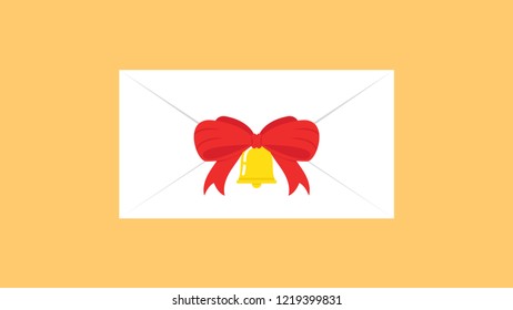 Mail vector. ribbon and bell vector. free space for text. wallpaper.