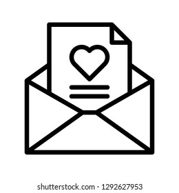 Mail vector, Valentine and love related line style icon