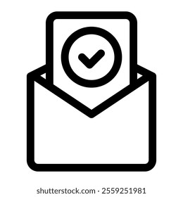 Mail verify icon with simple and line style