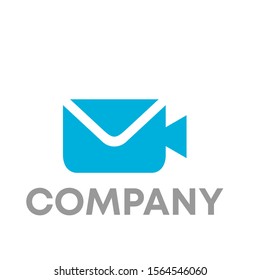 Mail video logo vector design template icon shape