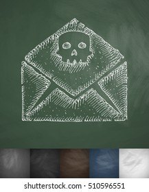 mail virus icon. Hand drawn vector illustration