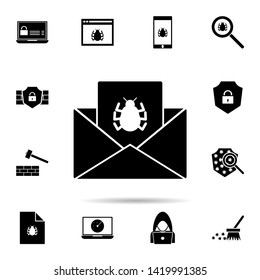 mail virus icon. Universal set of hacker for website design and development, app development