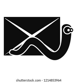 Mail virus worm icon. Simple illustration of mail virus worm vector icon for web design isolated on white background