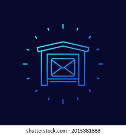 mail warehouse line icon for web