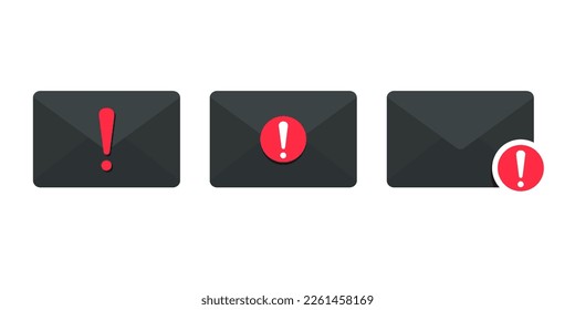 Mail warning symbol icon. Illustration vector