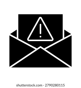Mail warning vector icon. Message alert Illustration sign. Email notification symbol. Important message logo.
