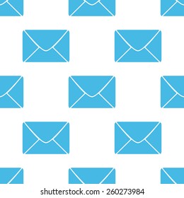 Mail white and blue seamless pattern for web design. Vector symbol