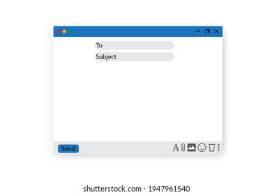 Mail Window Template. User Interface. Mail Icon. Website Template Design. Stock Image. EPS 10.