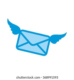 mail and wing logo vector.