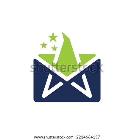 mail wizzard star logo design