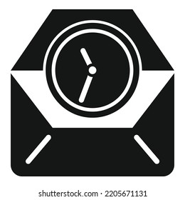 Mail work hour icon simple vector. Office time. Home clock
