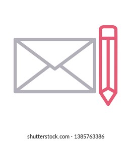 mail write color line icon