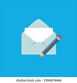 Escribir por correo obtener y enviar iconos de ilustración vectorial.