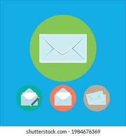 mail write get and send icons vector set illustration.